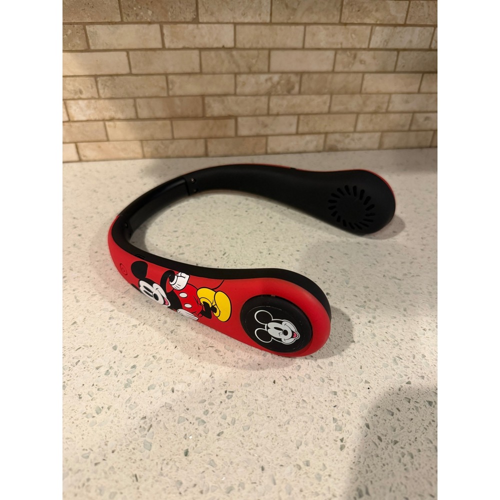 Disney Mickey Mouse Cooling Neck Fan Bladeless Battery 3-Speed Black/Red
